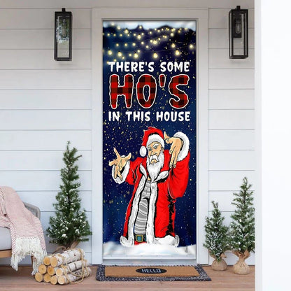 There's Some Ho's In This House Door Cover, Saus Christmas Door Cover, Christmas Door Knob Covers, Christmas Outdoor Decoration