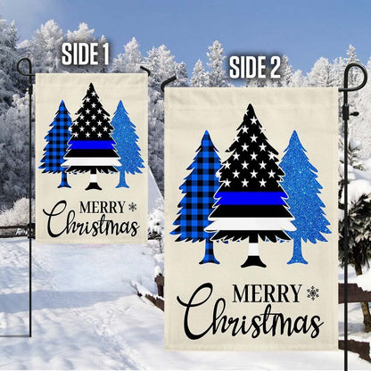 Thin Blue Line Merry Christmas Flag Police Law Enforcement Flag, Christmas Garden Flag, Home Decor Accessories, Christmas Outdoor Decor Ideas