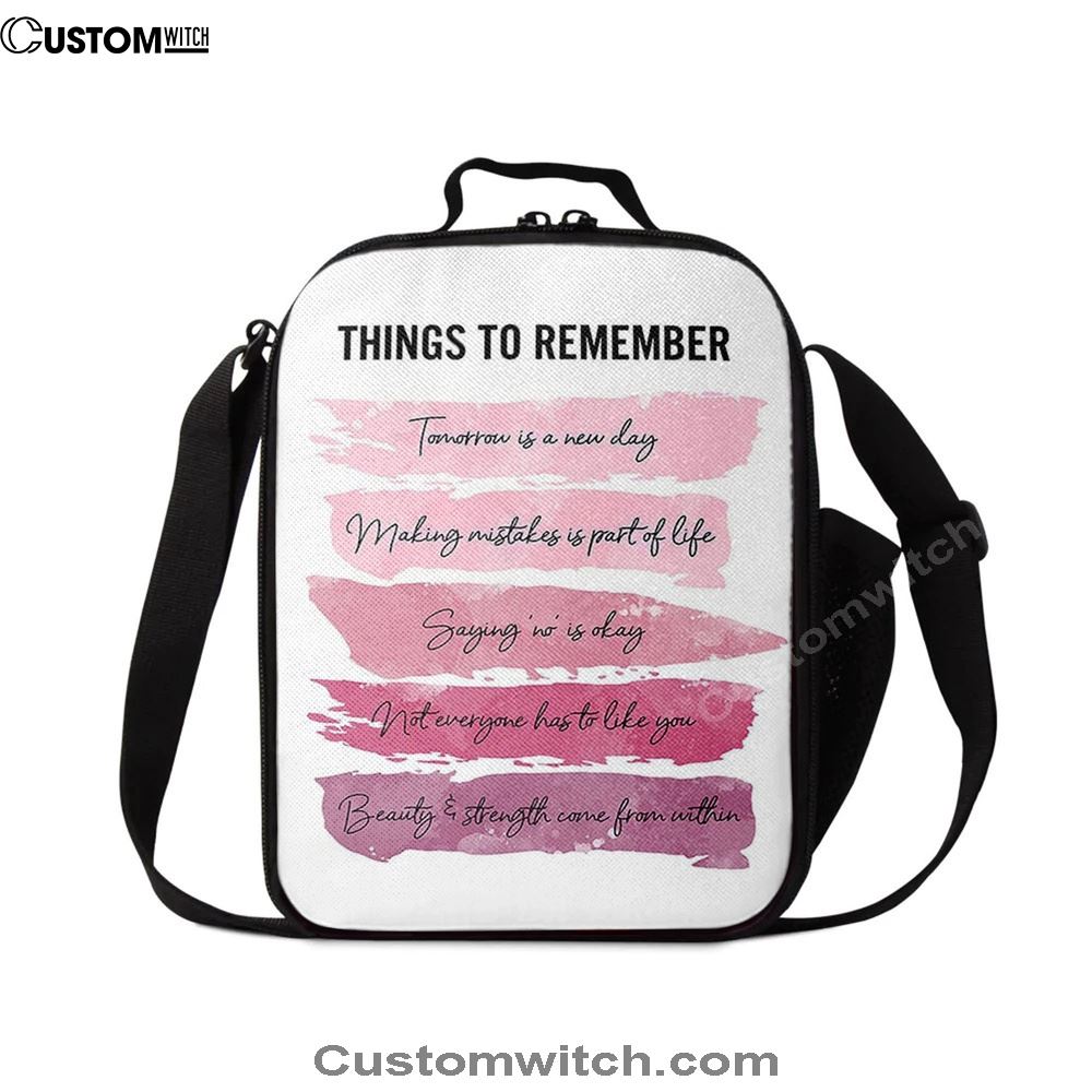 Things To Rememver Lunch Bag -Encouragement Gifts For Women, Girls, Teens, Daughter, Bff, Spiritual Christian Lunch Box For School, Work