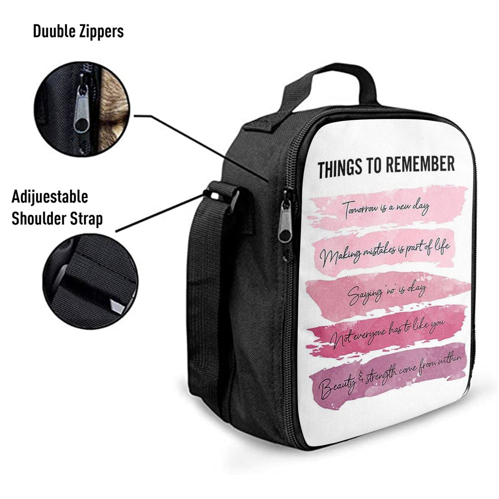 Things To Rememver Lunch Bag -Encouragement Gifts For Women, Girls, Teens, Daughter, Bff, Spiritual Christian Lunch Box For School, Work