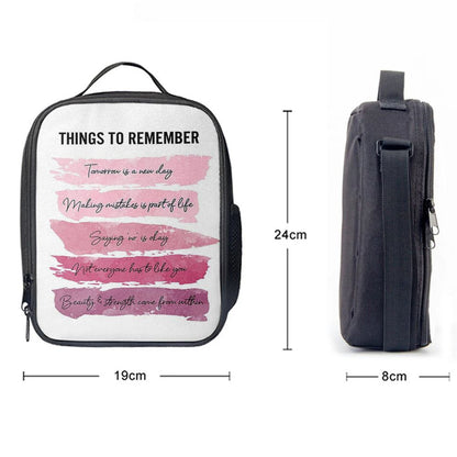 Things To Rememver Lunch Bag -Encouragement Gifts For Women, Girls, Teens, Daughter, Bff, Spiritual Christian Lunch Box For School, Work