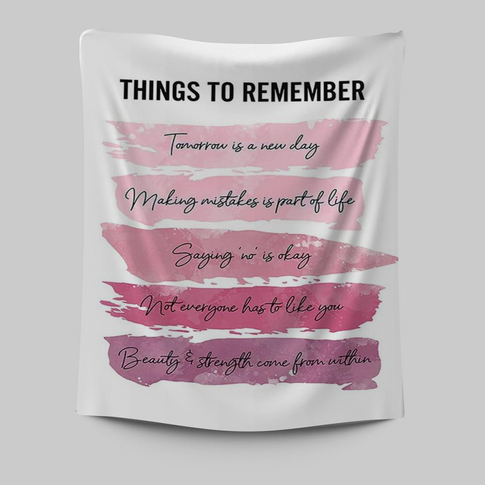 Things To Rememver Tapestry Wall Art -Encouragement Gifts For Women, Girls, Teens, Daughter, Bff