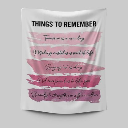 Things To Rememver Tapestry Wall Art -Encouragement Gifts For Women, Girls, Teens, Daughter, Bff