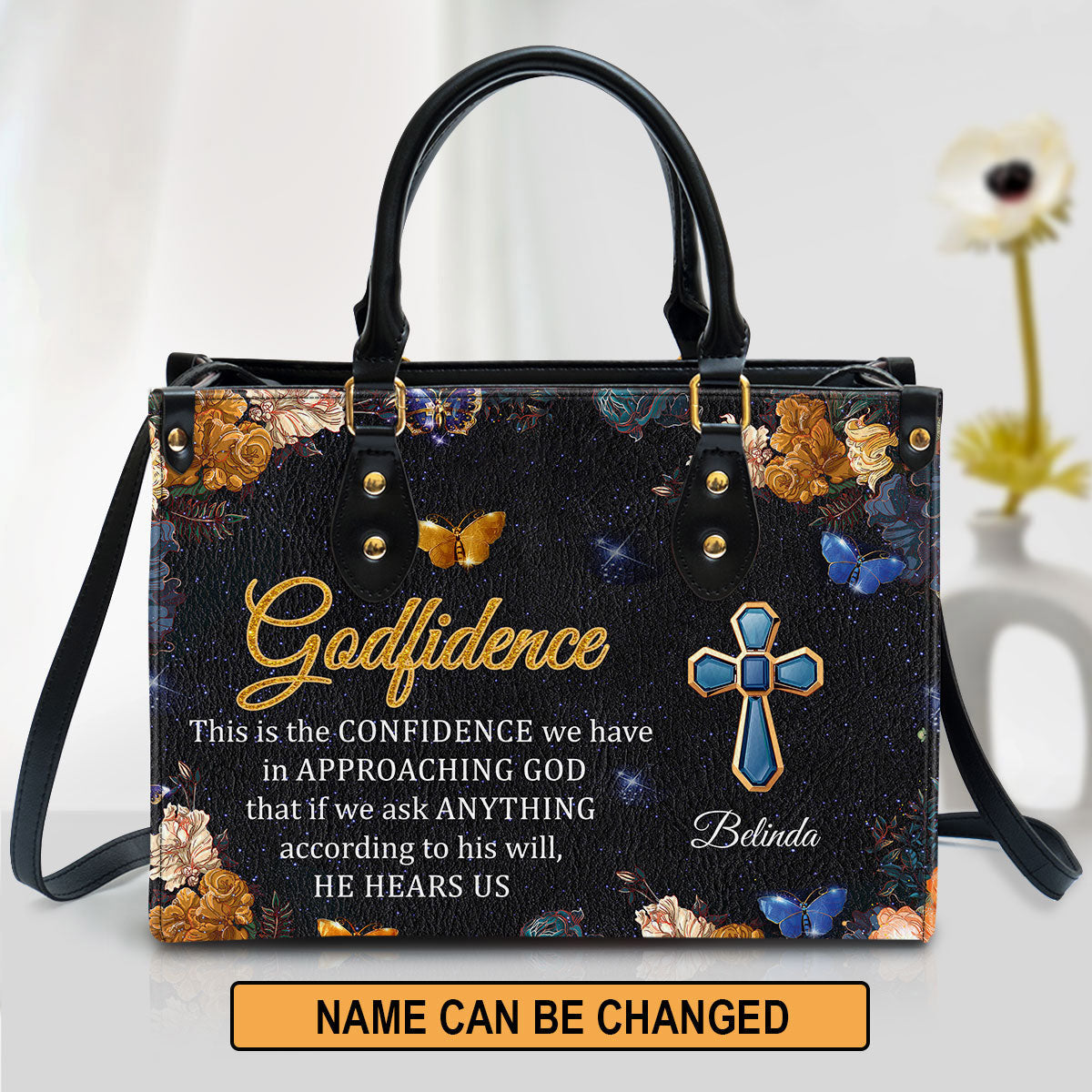 This Is The Confidence We Have In Approaching God Personalized Leather Bag For Women, Religious Gifts For Women