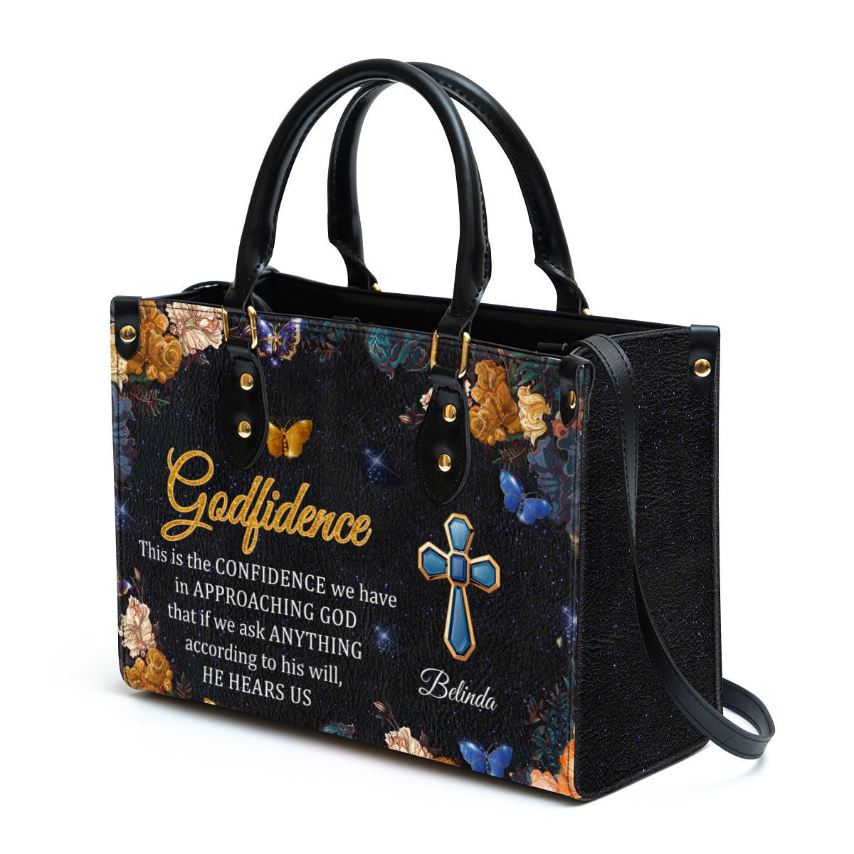 This Is The Confidence We Have In Approaching God Personalized Leather Bag For Women, Religious Gifts For Women