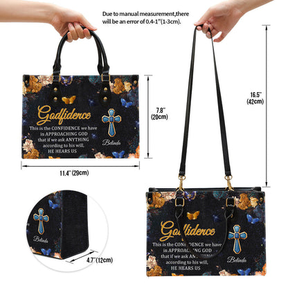 This Is The Confidence We Have In Approaching God Personalized Leather Bag For Women, Religious Gifts For Women