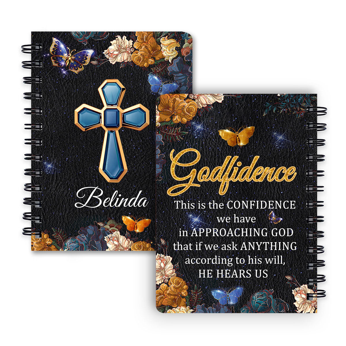 This Is The Confidence We Have In Approaching God Personalized Spiral Journal, Christian Art Gifts Journal