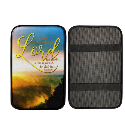 This Is The Day That The Lord Has Made Psalm 11824 Christian Car Center Console Cover, Bible Verse Car Interior Accessories
