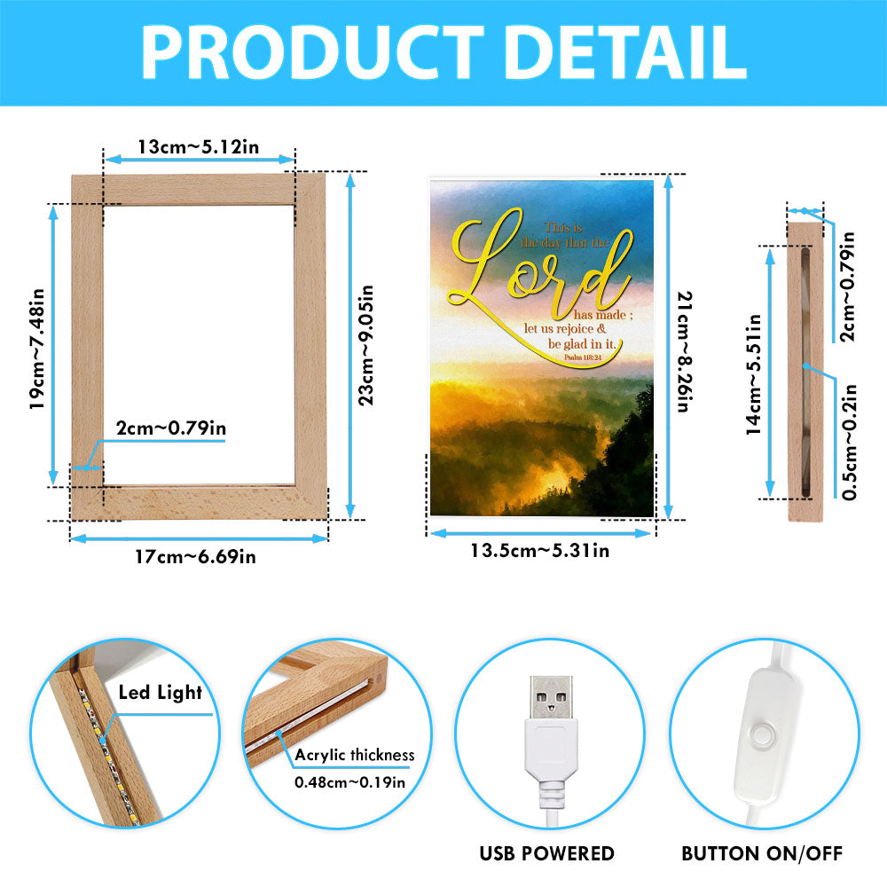 This Is The Day That The Lord Has Made Psalm 11824 Christian Decor Frame Lamp Prints - Bible Verse Decor - Scripture Art