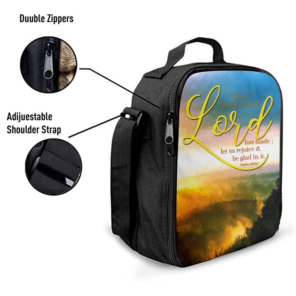 This Is The Day That The Lord Has Made Psalm 11824 Christian Decor Lunch Bag For Men And Women, Spiritual Christian Lunch Box For School, Work