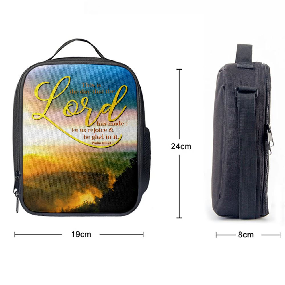 This Is The Day That The Lord Has Made Psalm 11824 Christian Decor Lunch Bag For Men And Women, Spiritual Christian Lunch Box For School, Work