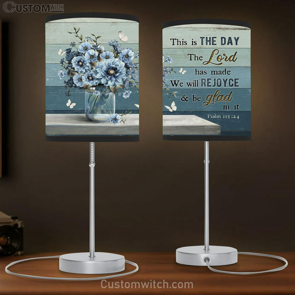 This Is The Day The Lord Has Made Blue Flower Lamb Gift Table Lamb - Christian Lamb Gift - Religious Art