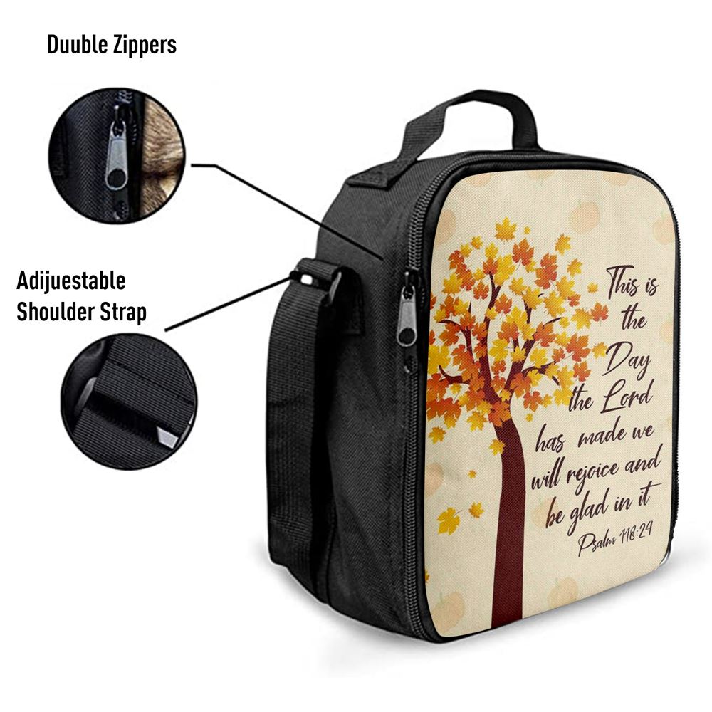 This Is The Day The Lord Has Made Psalm 11824 Thanksgiving Lunch Bag For Men And Women, Spiritual Christian Lunch Box For School, Work