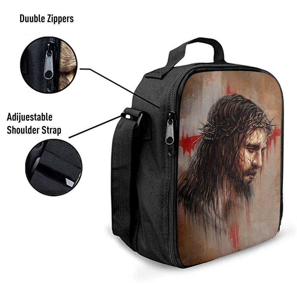Thorn Crown Jesus Paid It All Lunch Bag For Men And Women, Spiritual Christian Lunch Box For School, Work