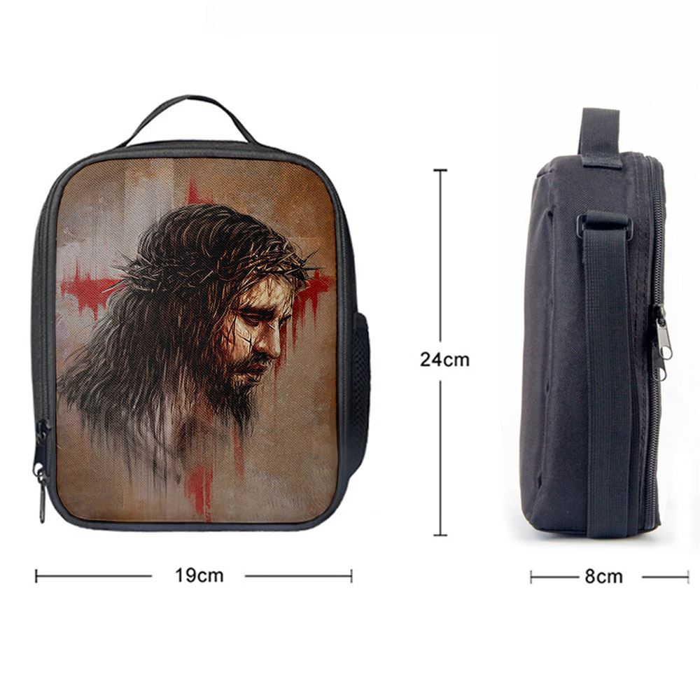 Thorn Crown Jesus Paid It All Lunch Bag For Men And Women, Spiritual Christian Lunch Box For School, Work