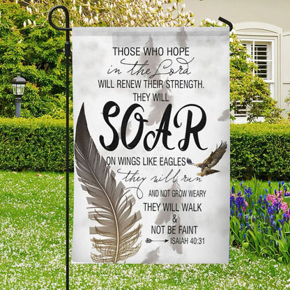 Those Who Hope In The Lord Flag, Christian's Flag, Garden Decor, Garden Flag Stand, Christian Flag, Scripture Flag, Garden Banner