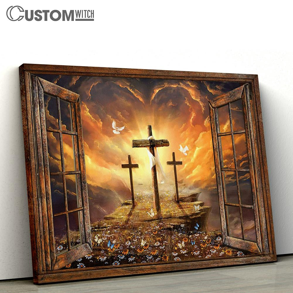Three Cross In The Way To Heaven Jesus Large Canvas - Christian Canvas Prints - Religious Canvas Art