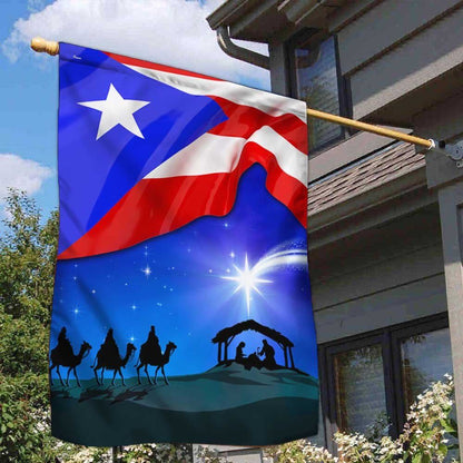 Three Kings Three Wise Men Nativity of Jesus Puerto Rico Flag, Outdoor House Flags, Christian Flag, Scripture Flag, Garden Banner