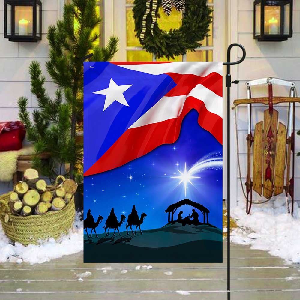 Three Kings Three Wise Men Nativity of Jesus Puerto Rico Flag, Outdoor House Flags, Christian Flag, Scripture Flag, Garden Banner