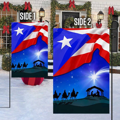 Three Kings Three Wise Men Nativity of Jesus Puerto Rico Flag, Outdoor House Flags, Christian Flag, Scripture Flag, Garden Banner