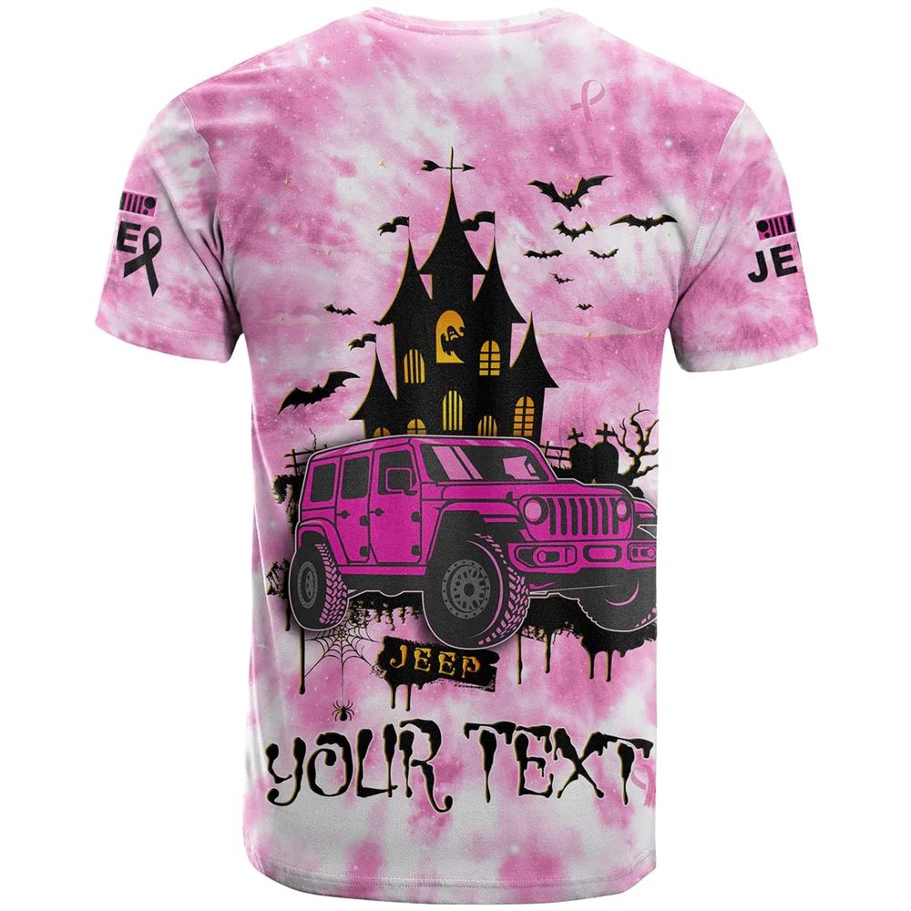 Tie Dye Halloween In October We Wear Pink All Over Print 3D T Shirt, Breast Cancer Gift Ideas, Unisex T Shirt