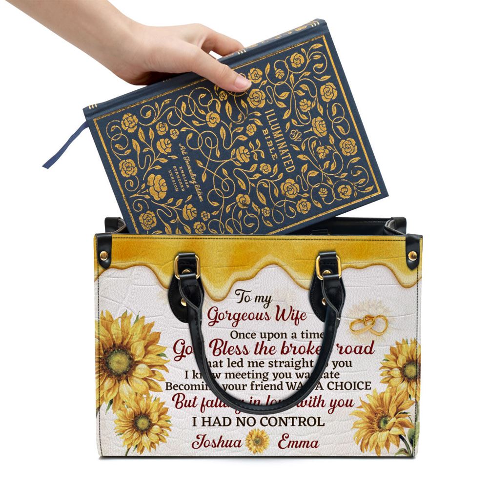 To My Gorgeous Wife Personalized Leather Bag For Women, Religious Gifts For Women