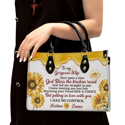 To My Gorgeous Wife Personalized Leather Bag For Women, Religious Gifts For Women