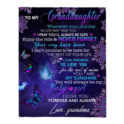 To My Granddaughter Grandma Love You For The Rest Of Mine Forever Always Mandala Gift Blanket, Mother's Day Blanket, Gift For Her