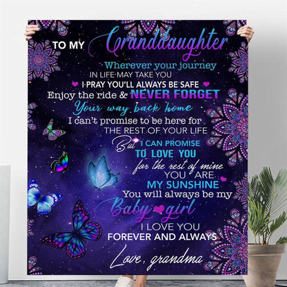 To My Granddaughter Grandma Love You For The Rest Of Mine Forever Always Mandala Gift Blanket, Mother's Day Blanket, Gift For Her