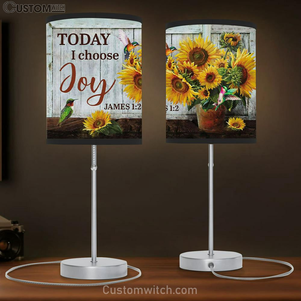 Today I Choose Joy - Sunflower Table Lamb Gift - Christian Bedroom Decor
