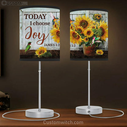 Today I Choose Joy - Sunflower Table Lamb Gift - Christian Bedroom Decor