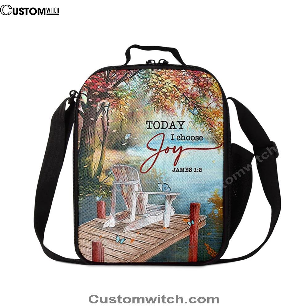 Today I Choose Joy A Lake View Spring Season Lunch Bag For Men And Women, Spiritual Christian Lunch Box For School, Work