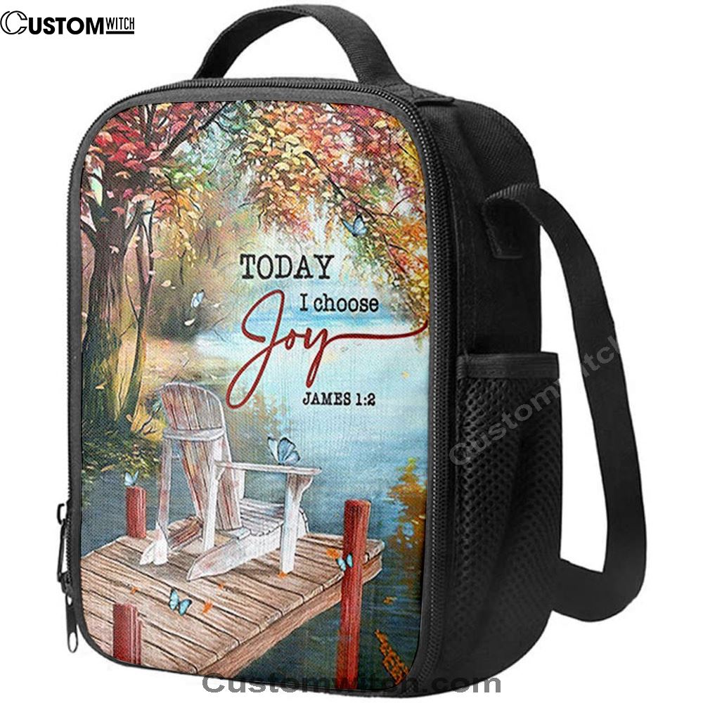 Today I Choose Joy A Lake View Spring Season Lunch Bag For Men And Women, Spiritual Christian Lunch Box For School, Work