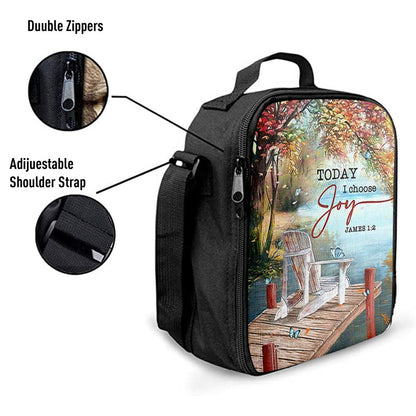 Today I Choose Joy A Lake View Spring Season Lunch Bag For Men And Women, Spiritual Christian Lunch Box For School, Work