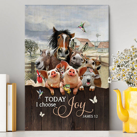 Today I Choose Joy Animal Hummingbird Canvas Wall Art - Christian Canvas Prints - Bible Verse Canvas Art