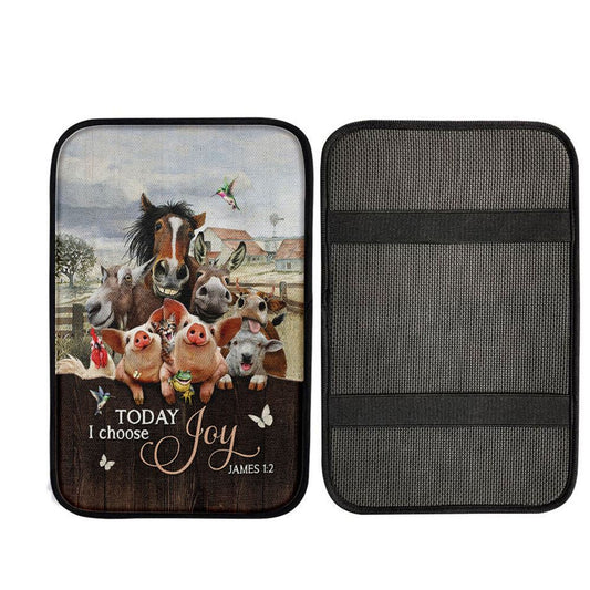 Today I Choose Joy Animal Hummingbird Car Center Console Cover, Bible Verse Car Interior Accessories