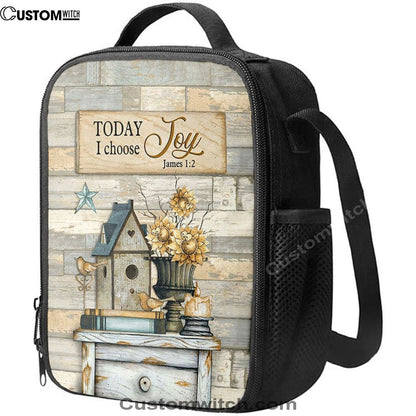 Today I Choose Joy Birdhouse Sunflower Vase Lunch Bag For Men And Women, Spiritual Christian Lunch Box For School, Work