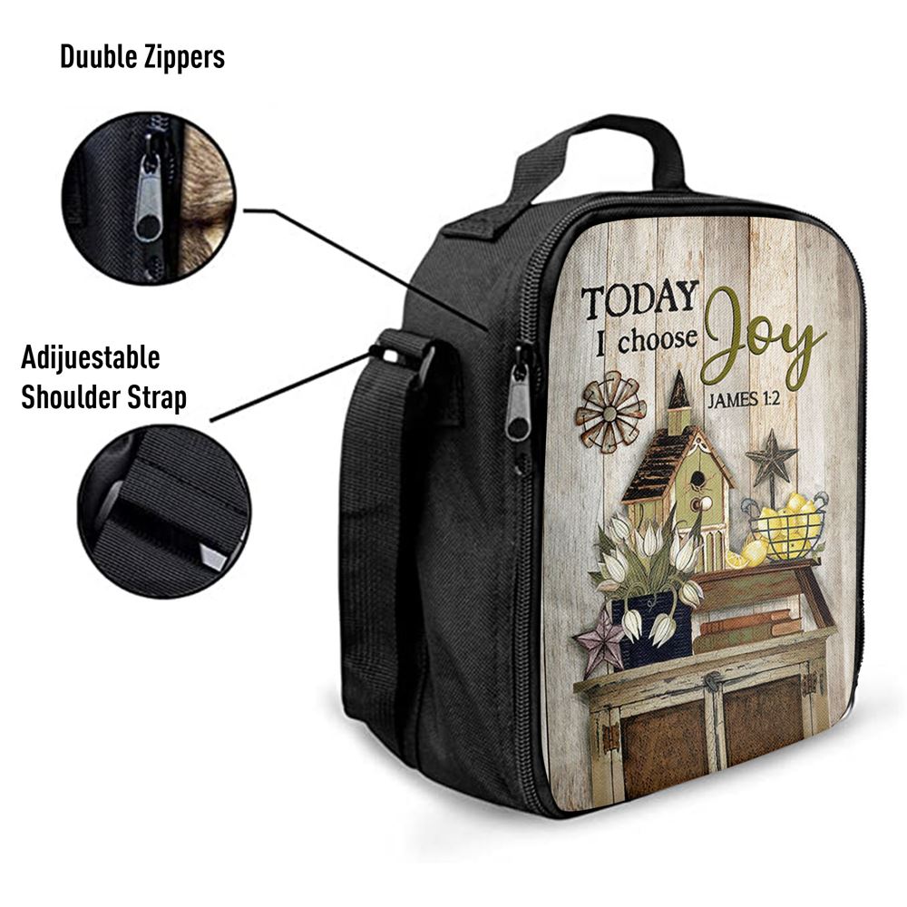 Today I Choose Joy Birdhouse Yellow Lemon Lunch Bag For Men And Women, Spiritual Christian Lunch Box For School, Work