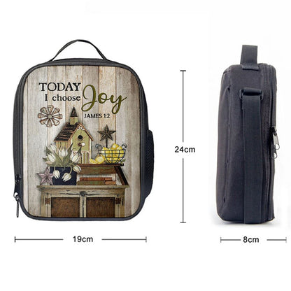 Today I Choose Joy Birdhouse Yellow Lemon Lunch Bag For Men And Women, Spiritual Christian Lunch Box For School, Work