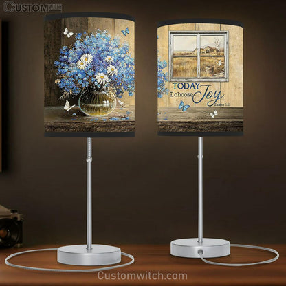 Today I Choose Joy Blue Daisy Flowers Lamb Gift Table Lamb - Christian Lamb Gift - Religious Art