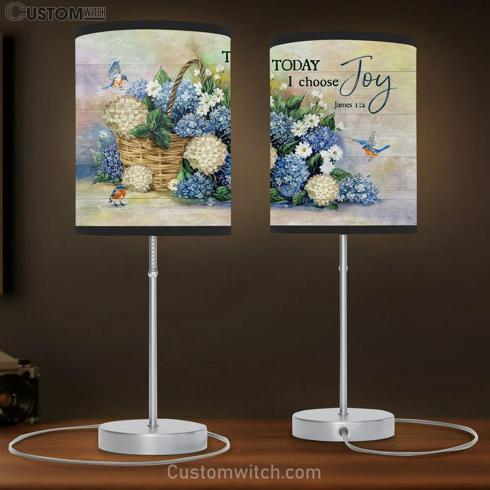 Today I Choose Joy Blue Hydrangea Bluebird Lamb Gift Table Lamb - Christian Lamb Gift - Religious Art