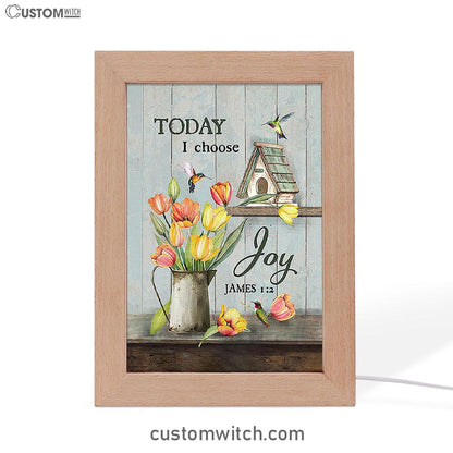 Today I Choose Joy Brilliant Tulip Frame Lamp - Christian Art - Religious Home Decor