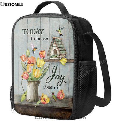 Today I Choose Joy Brilliant Tulip Lunch Bag For Men And Women, Spiritual Christian Lunch Box For School, Work