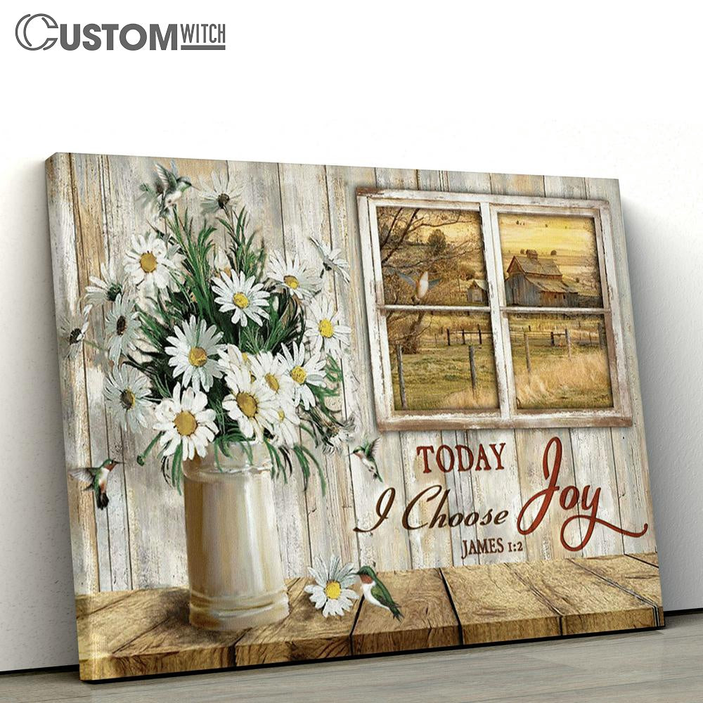 Today I Choose Joy Cat Flower Butterfly Large Canvas - Christian Canvas Prints - Religious Canvas Art