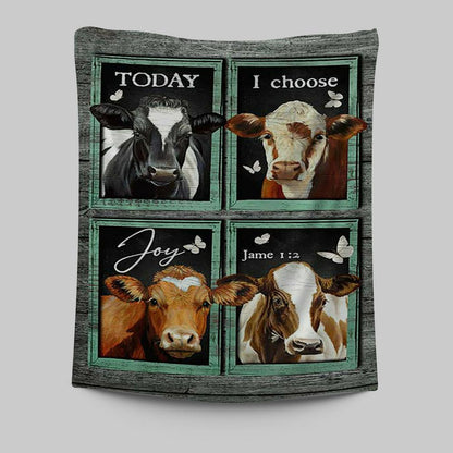 Today I Choose Joy Cow Mint Window Butterfly Tapestry Wall Art - Bible Verse Tapestry Art - Inspirational Art -  Christian Indoor Wall Tapestries