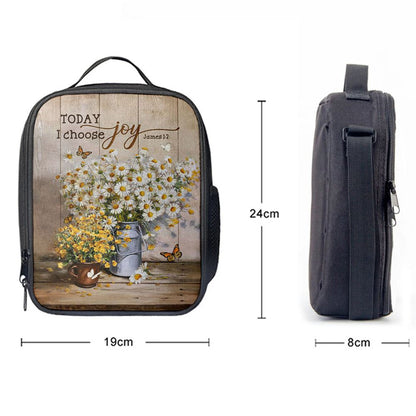 Today I Choose Joy Daisy Flower Butterfly Lunch Bag For Men And Women, Spiritual Christian Lunch Box For School, Work