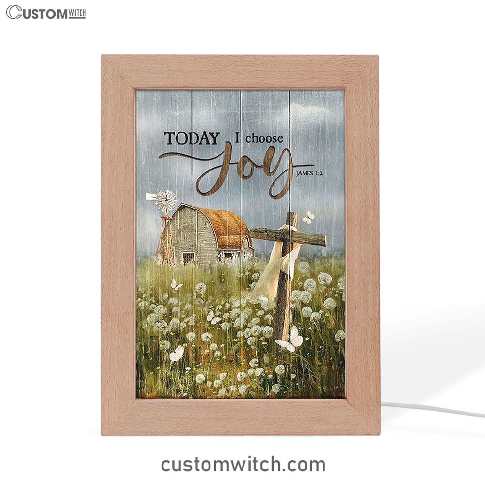 Today I Choose Joy Dandelion Field Frame Lamp Print - Inspirational Frame Lamp Art - Christian Art Home Decor
