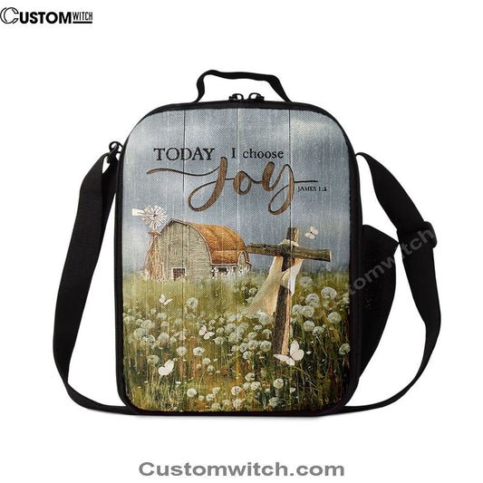 Today I Choose Joy Dandelion Field Lunch Bag For Men And Women, Spiritual Christian Lunch Box For School, Work
