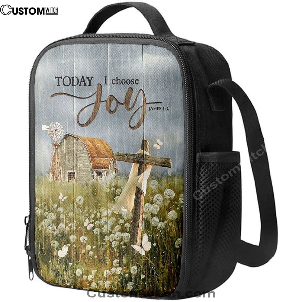 Today I Choose Joy Dandelion Field Lunch Bag For Men And Women, Spiritual Christian Lunch Box For School, Work