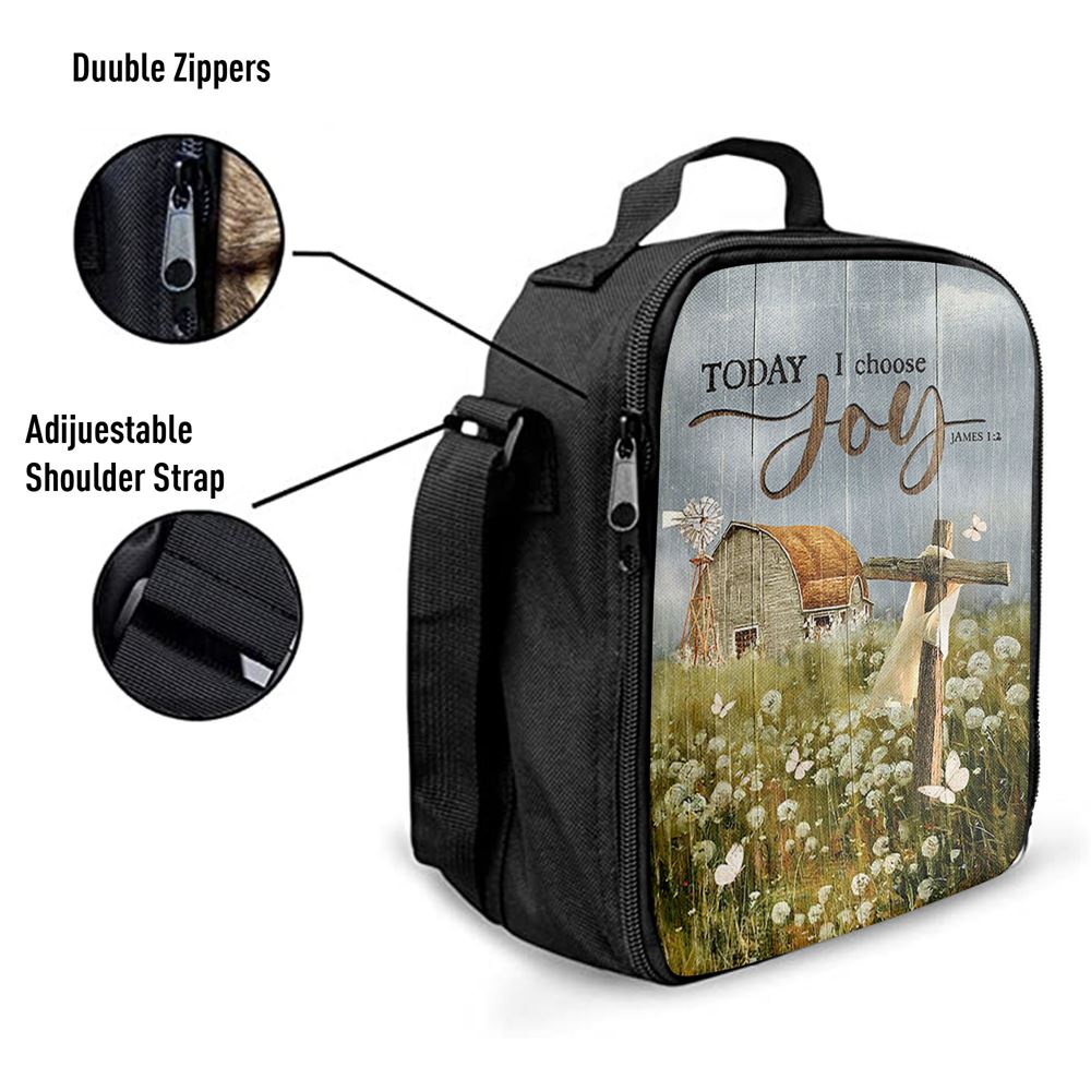 Today I Choose Joy Dandelion Field Lunch Bag For Men And Women, Spiritual Christian Lunch Box For School, Work